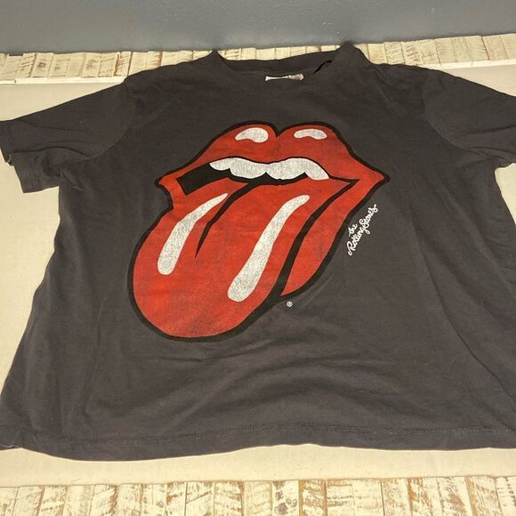 H&M cropped Rollling Stones T-Shirt - Picture 1 of 4